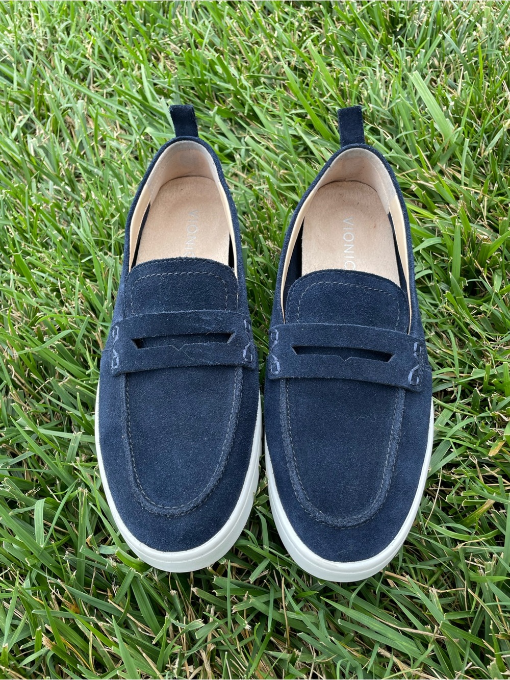 Vionic Women’s Uptown Navy Suede Slip-On Loafers
